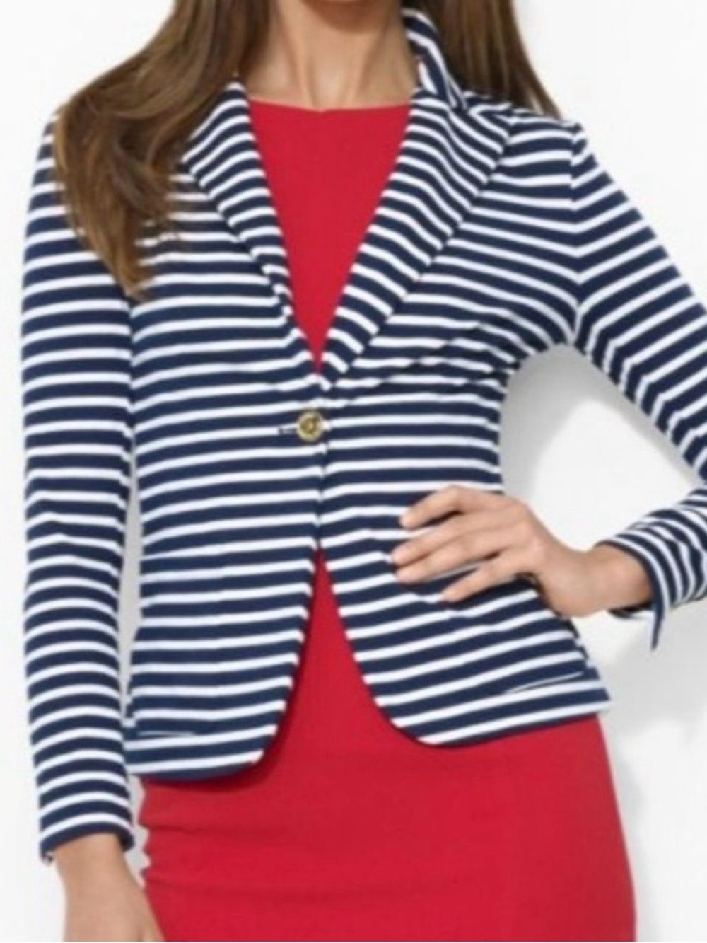 Lauren Ralph Lauren Striped Blazer Women’s Petite Small Preppy Classic Nautical